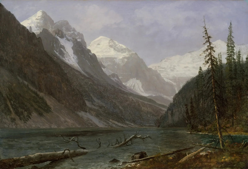 Canadiske klippeformationer (Lac Louise) - Albert Bierstadt