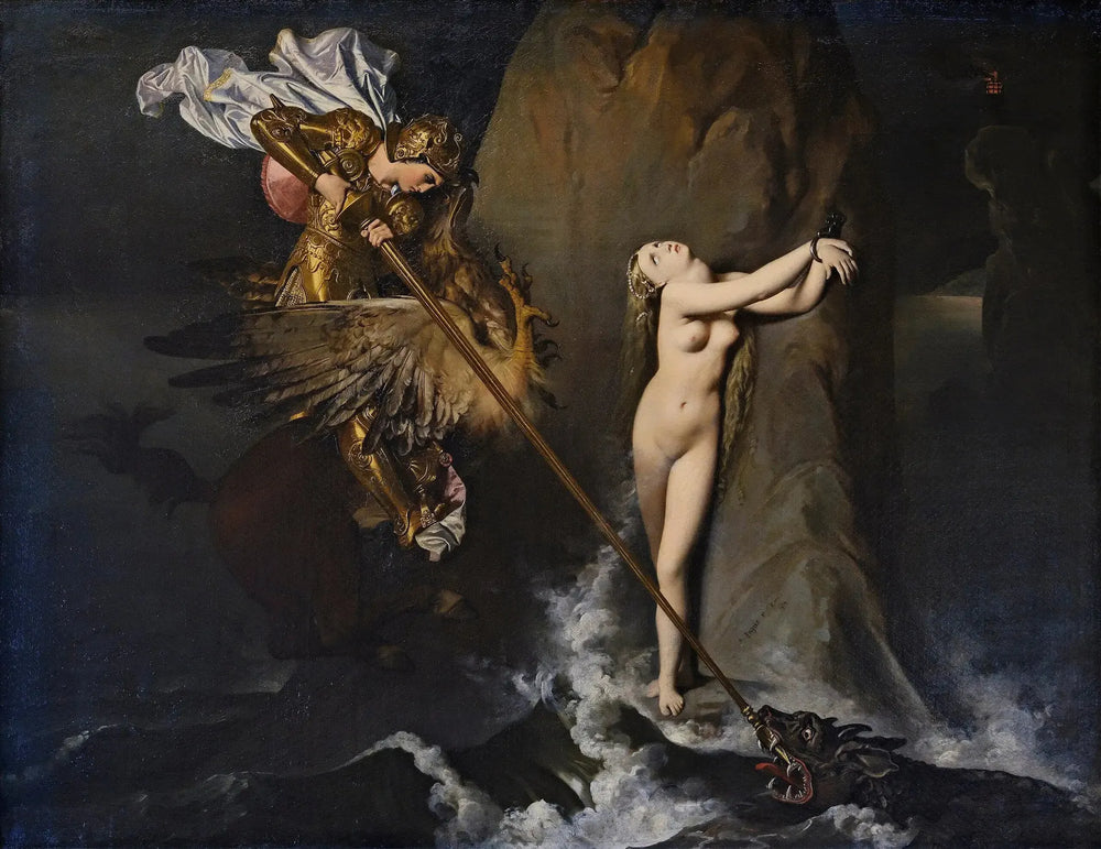 Roger délivrant Angélique - Jean-Auguste-Dominique Ingres image 1 copie peinte à la main à l’huile