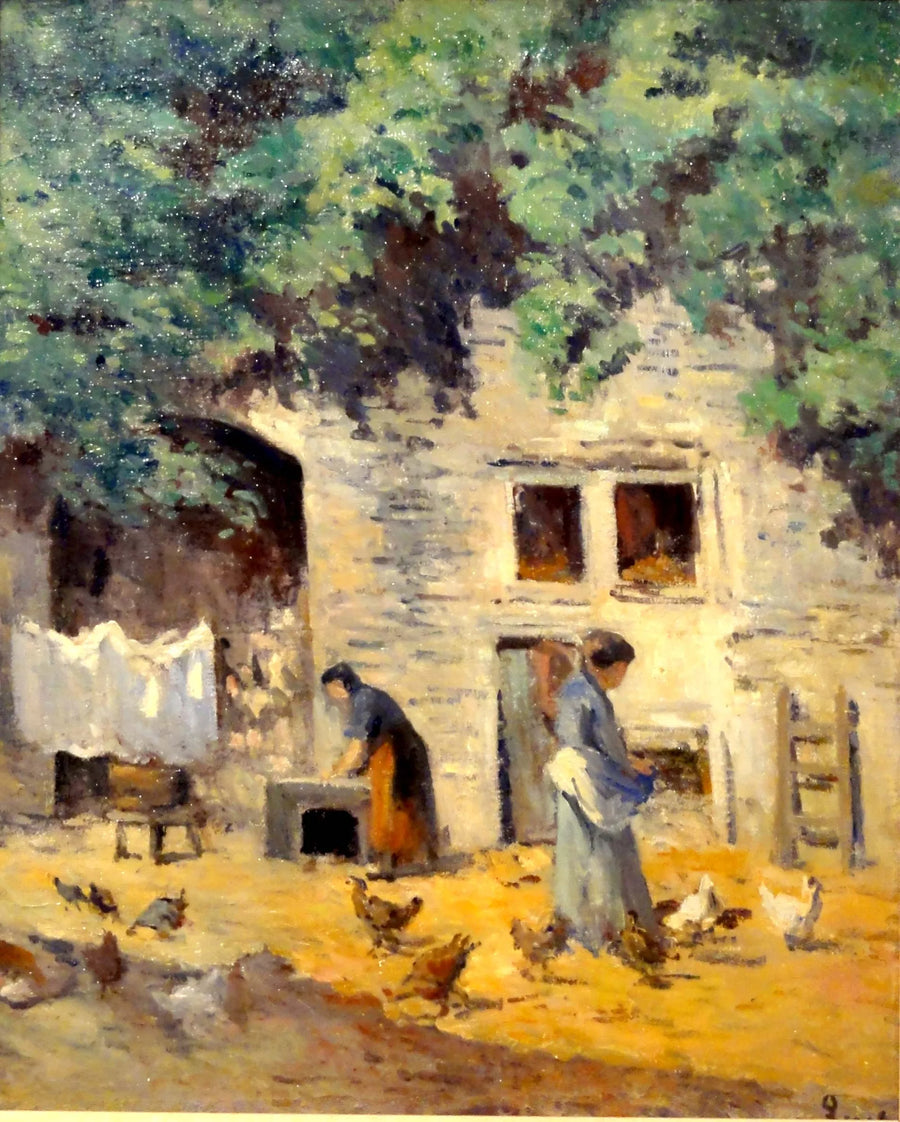 Rolleboise, gårdsplads - Maximilien Luce