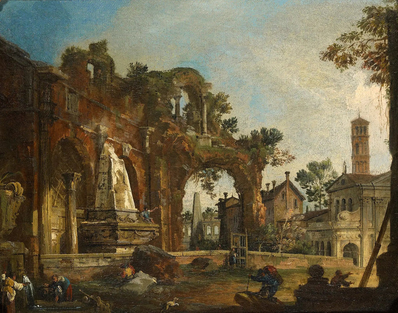 Rom: Capriccio med ruiner baseret på Forum - Canaletto