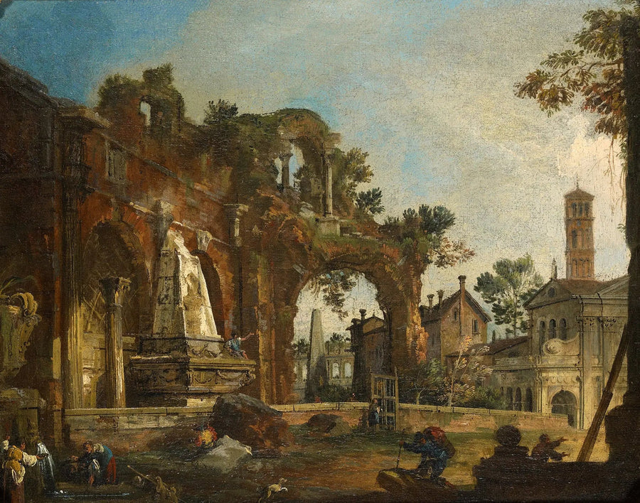 Rom: Capriccio med ruiner baseret på Forum - Canaletto