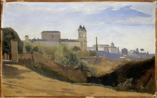 Rom, Monte Pincio og Trinità dei Monti, set fra haverne ved den franske akademi - Jean-Baptiste Camille Corot