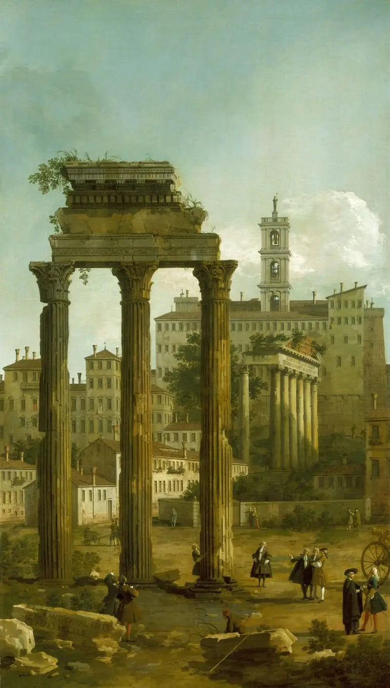 Rome : Ruins of the Forum overlooking the Capitole - Canaletto