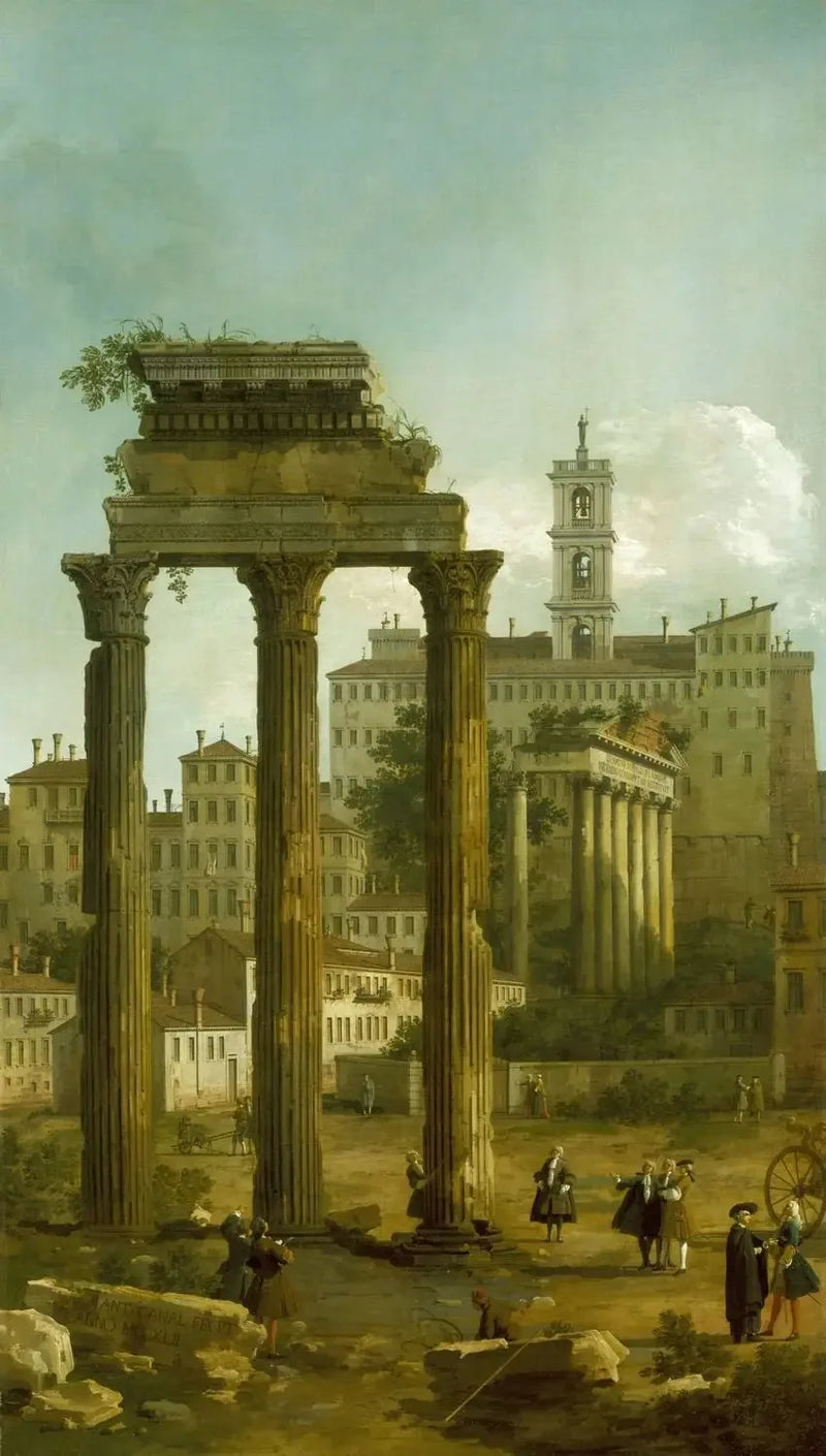 Rome : Ruins of the Forum overlooking the Capitole - Canaletto