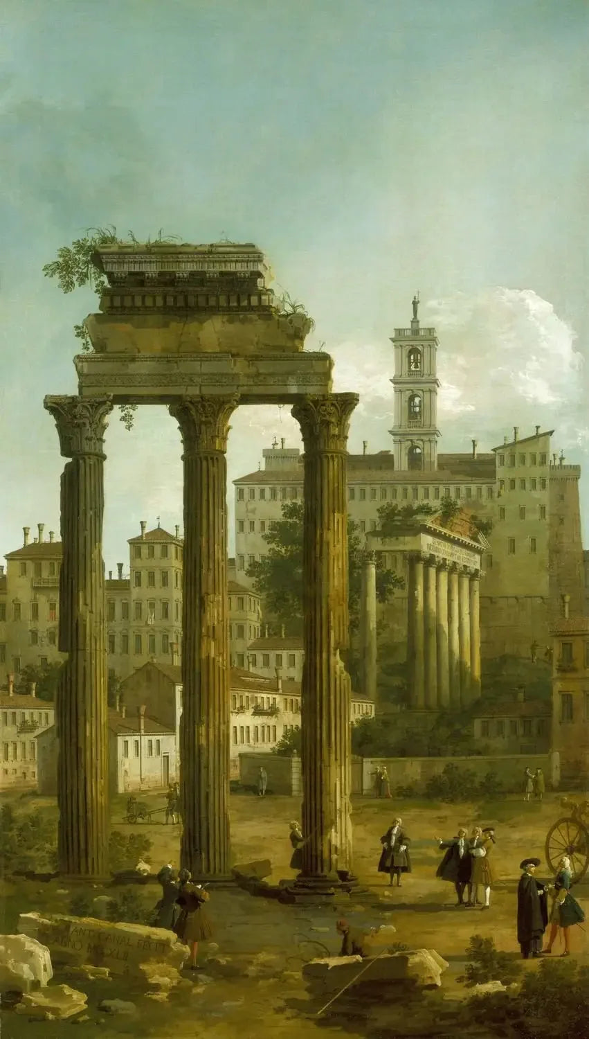 Rome : Ruins of the Forum overlooking the Capitole - Canaletto
