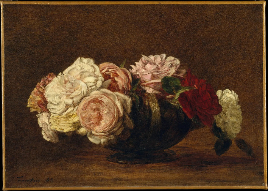 Roser i en skål - Henri Fantin-Latour
