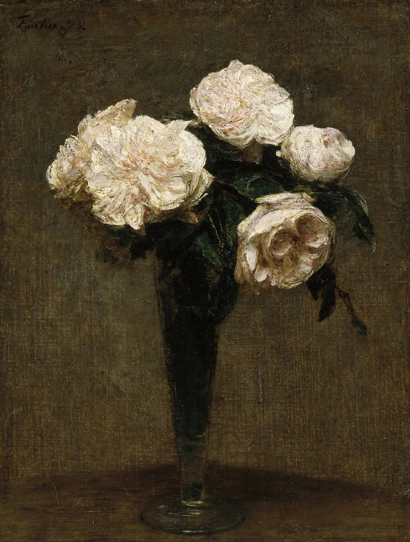 Roser i en vase - Henri Fantin-Latour