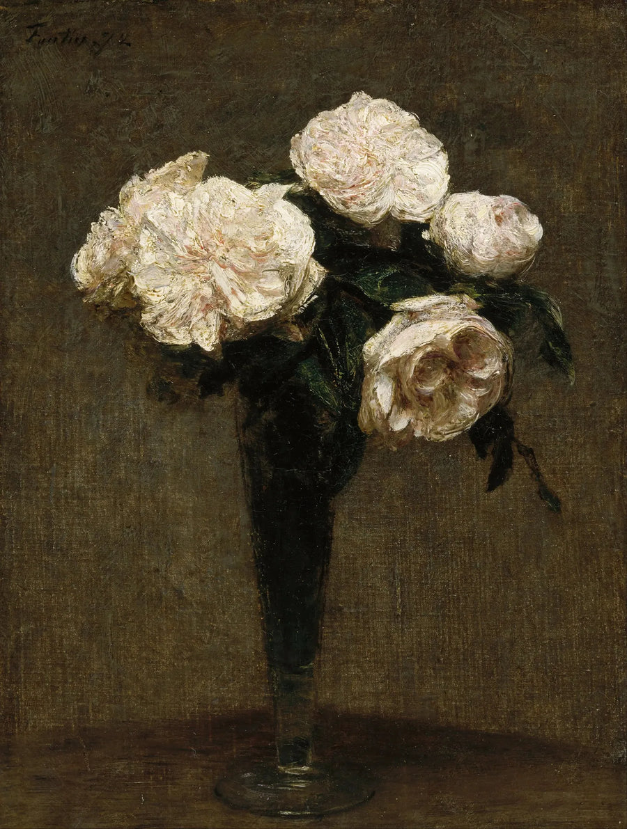 Roser i en vase - Henri Fantin-Latour