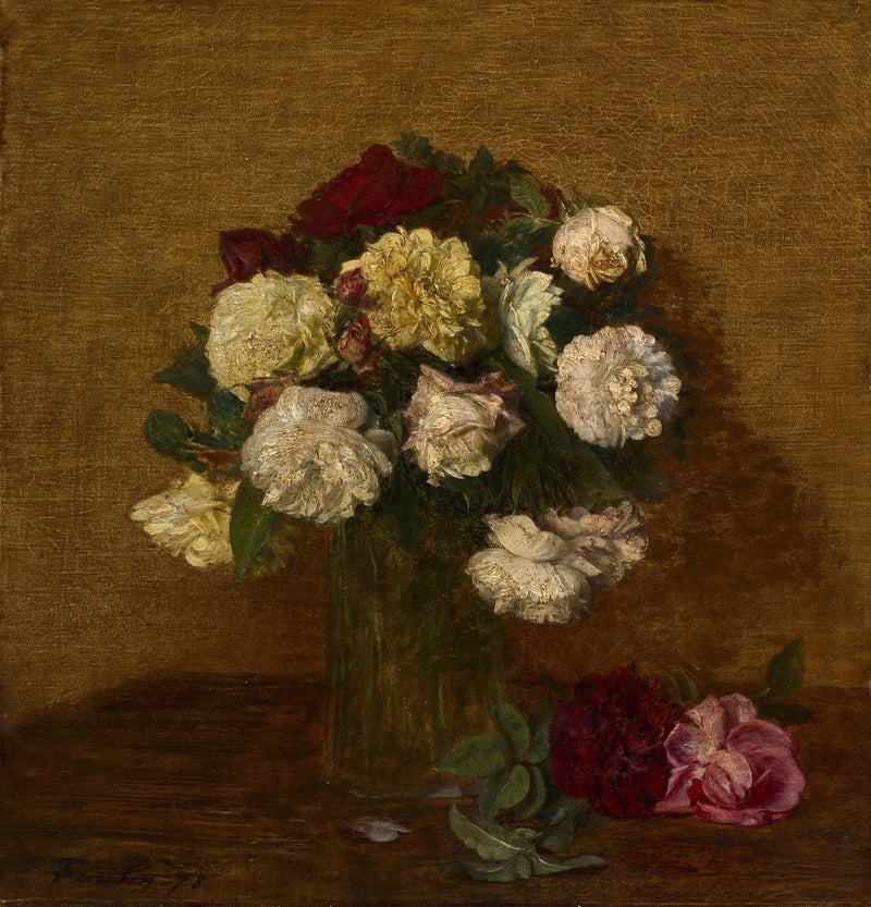 Roser i en vase - Henri Fantin-Latour
