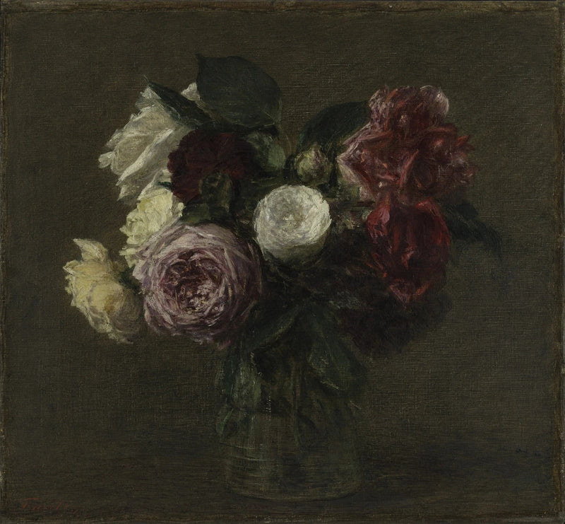 Roser i en vase - Henri Fantin-Latour