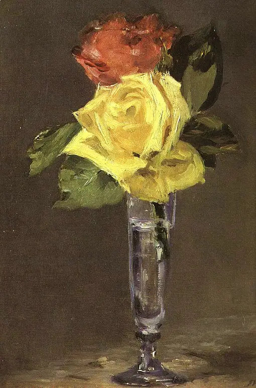 Rosen i et champagneglas - Édouard Manet