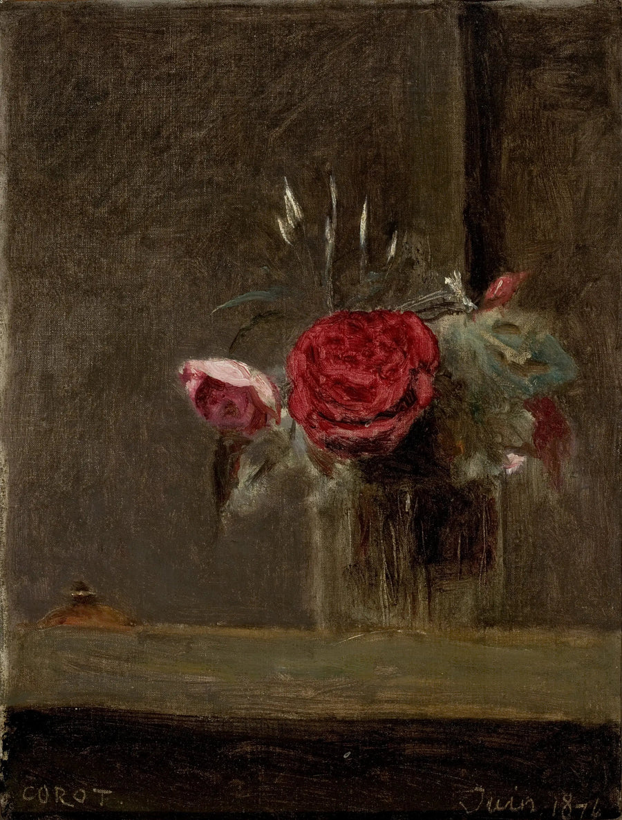 Roser i et glas - Jean-Baptiste Camille Corot