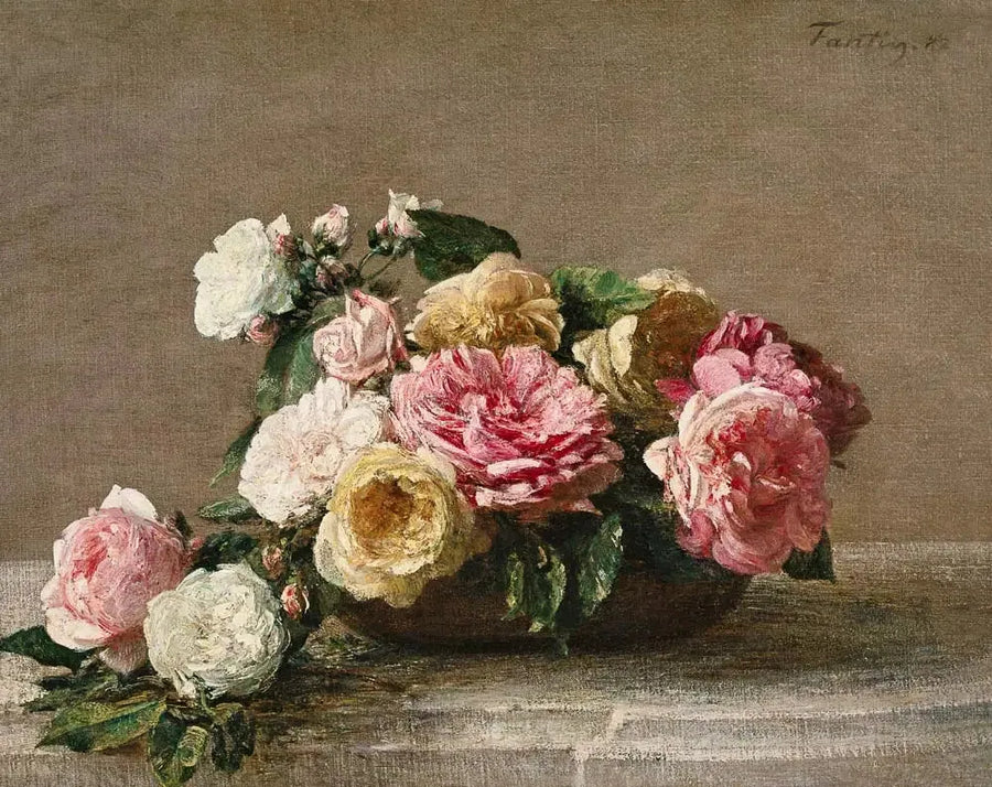 Roser i en skål - Henri Fantin-Latour