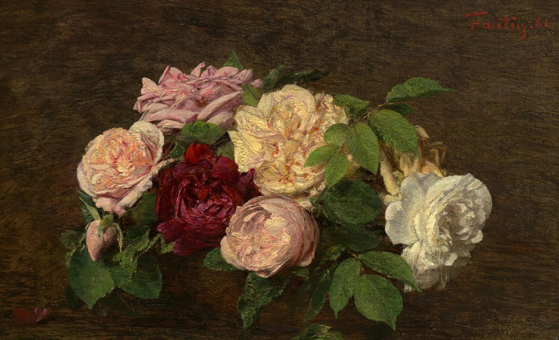 Roser fra Nice på et bord - Henri Fantin-Latour