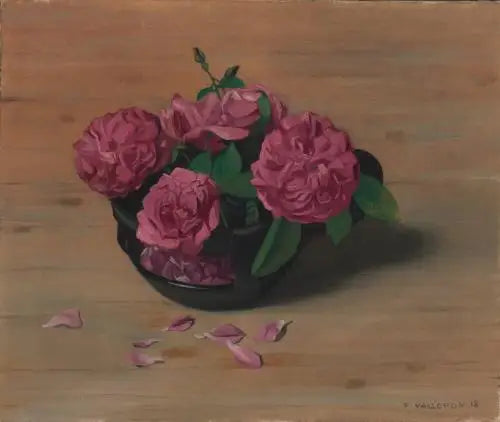Roser og sort kop - Félix Vallotton