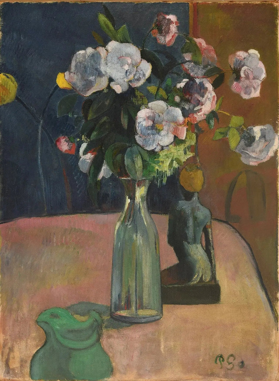 Rosen og statuette - Paul Gauguin