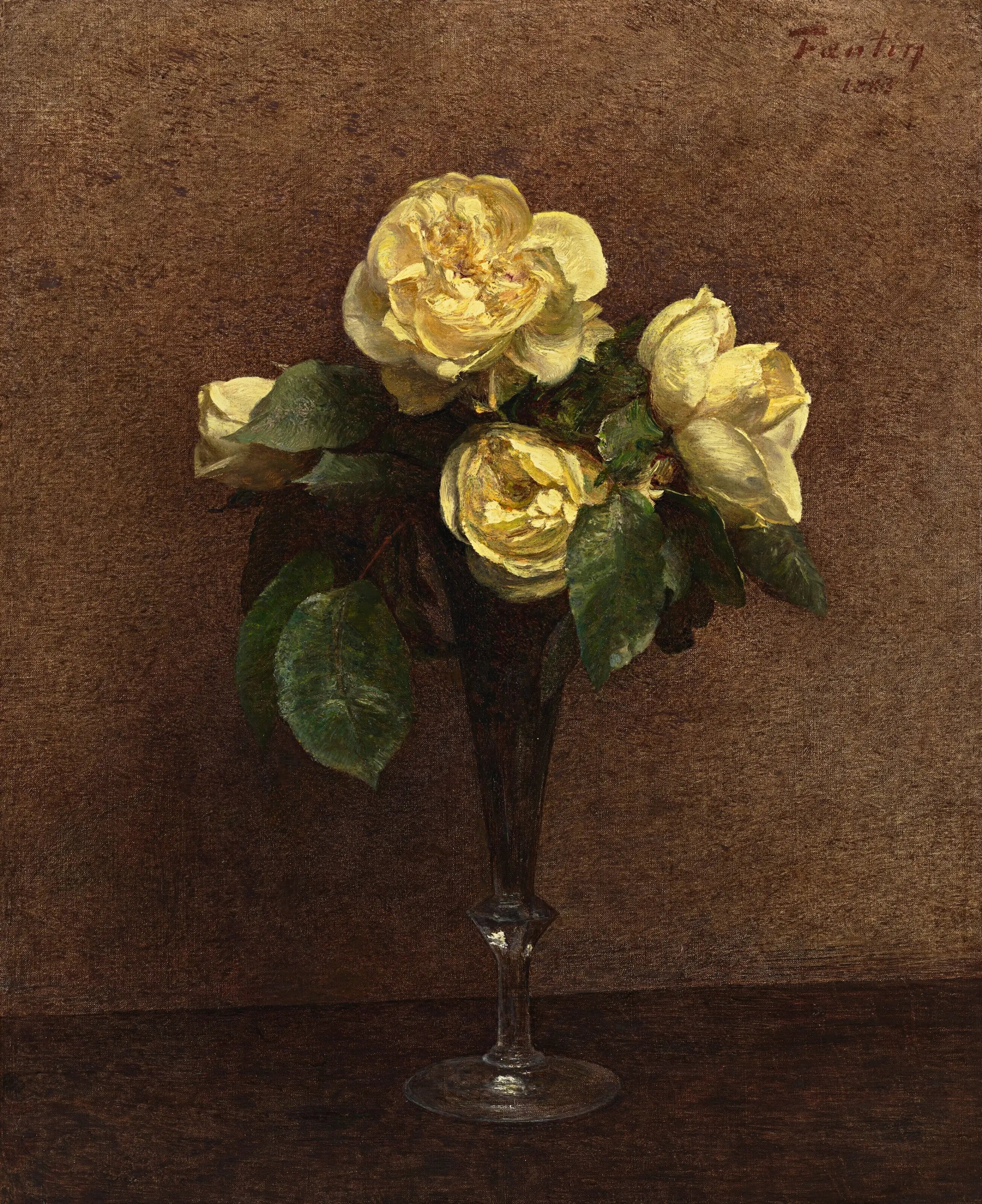 Roses jaunes Maréchal Niel - Henri Fantin-Latour - Alpha Reproduction
