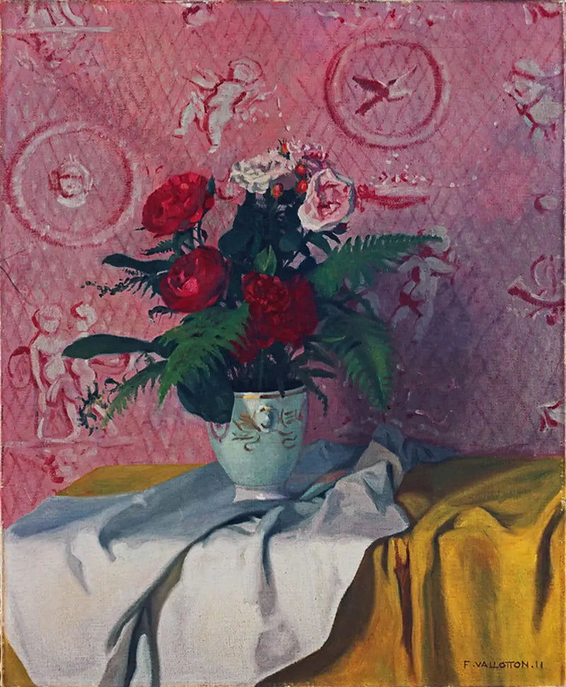 Røde og hvide roser - Félix Vallotton