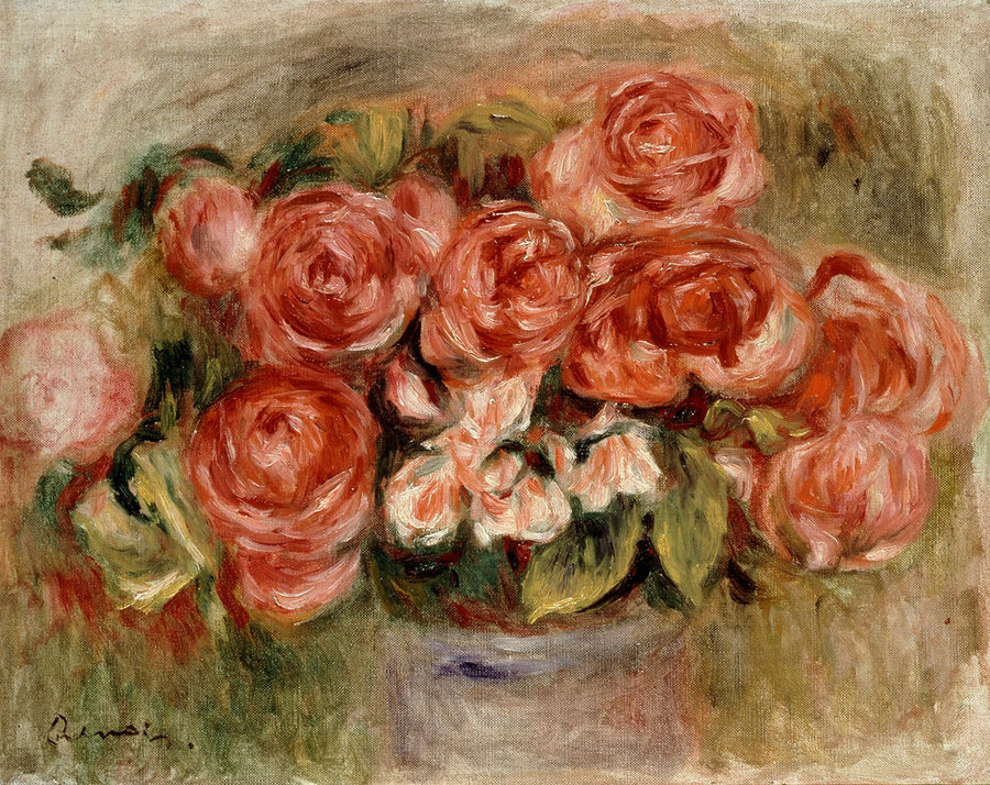 Stilleben med roser i en vase - Pierre-Auguste Renoir