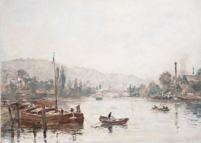 Rouen - Kysten Sainte-Catherine, morgenens tåge - Eugène Boudin