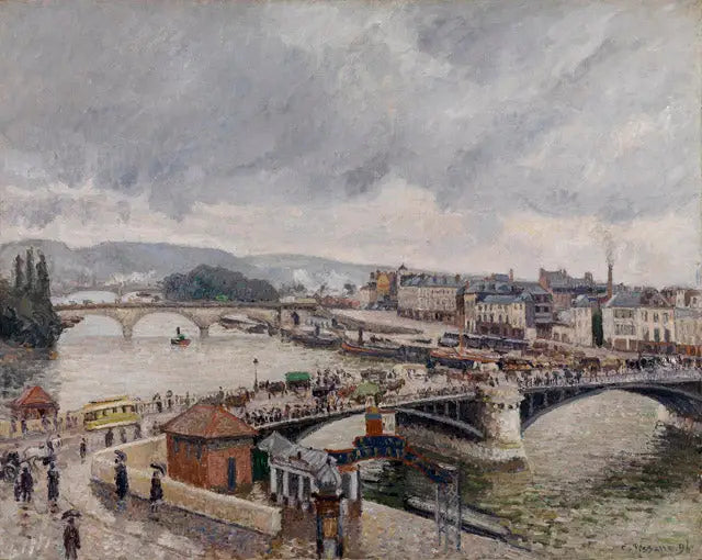 Rouen. Broerne Boieldieu og Corneille, regnvejrseffekt - Camille Pissarro