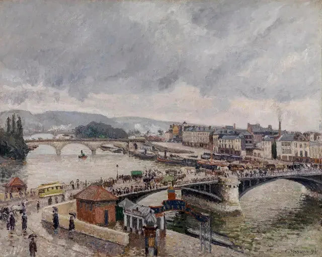 Rouen. Broerne Boieldieu og Corneille, regnvejrseffekt - Camille Pissarro