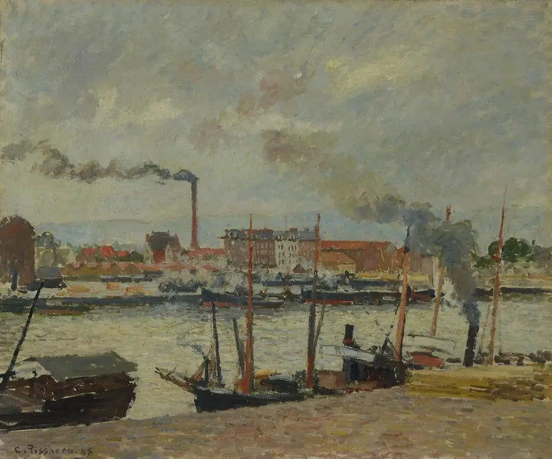 Rouen. Børsen, regn - Camille Pissarro