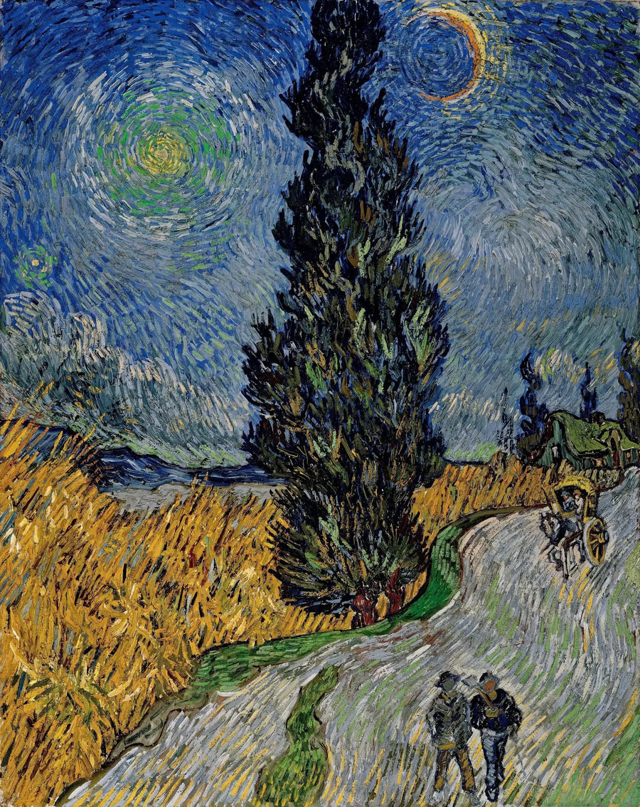Vej med en cypres og en stjerne - Vincent van Gogh