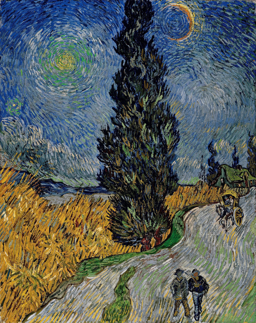 Vej med en cypres og en stjerne - Vincent van Gogh