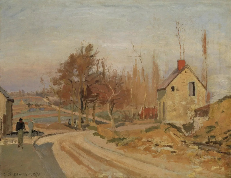 Rute fra Osny til Pontoise, hvid frost - Camille Pissarro