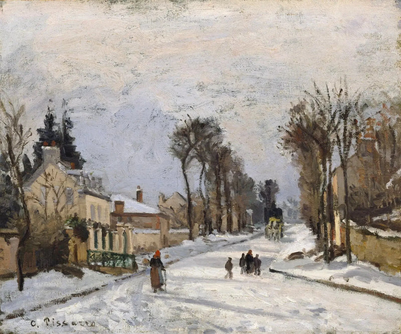 Rute fra Versailles til Louveciennes, sneeffekt - Camille Pissarro