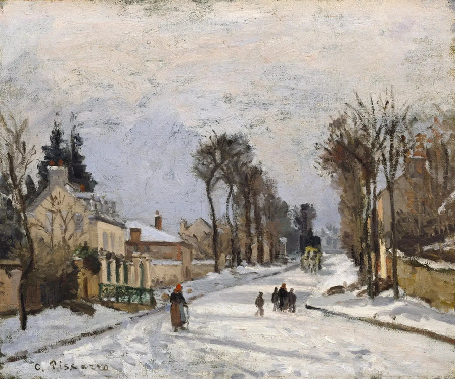 Rute fra Versailles til Louveciennes, sneeffekt - Camille Pissarro