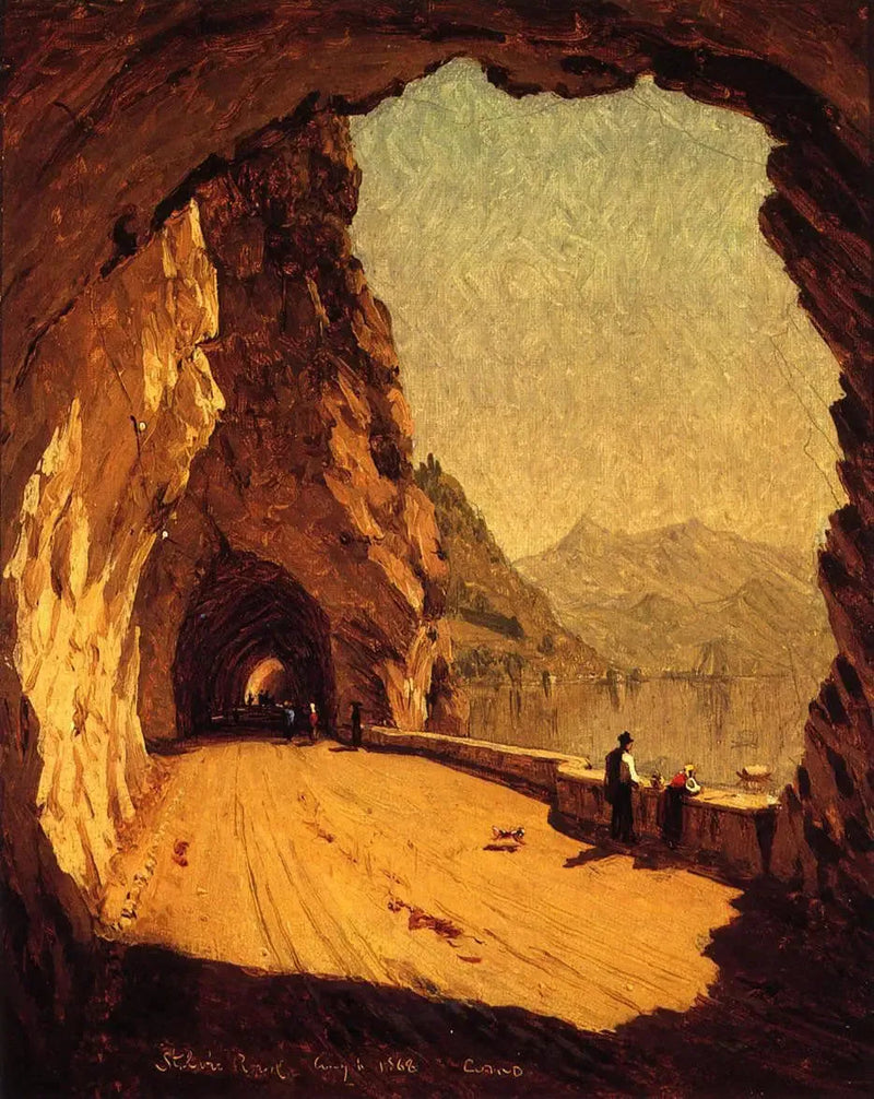 Stelvio-vej ved bredden af Comosøen - Sanford Robinson Gifford