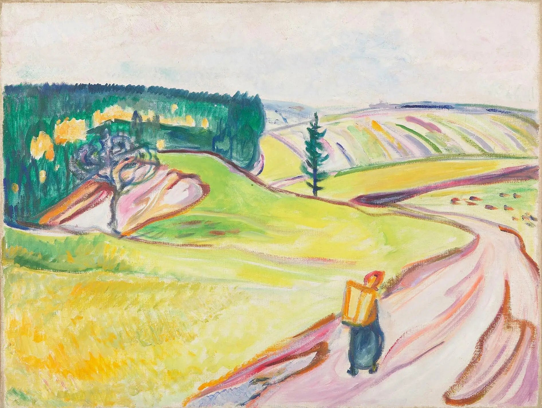 Route en Thuringe - Edvard Munch image 1 copie peinte à la main à l’huile