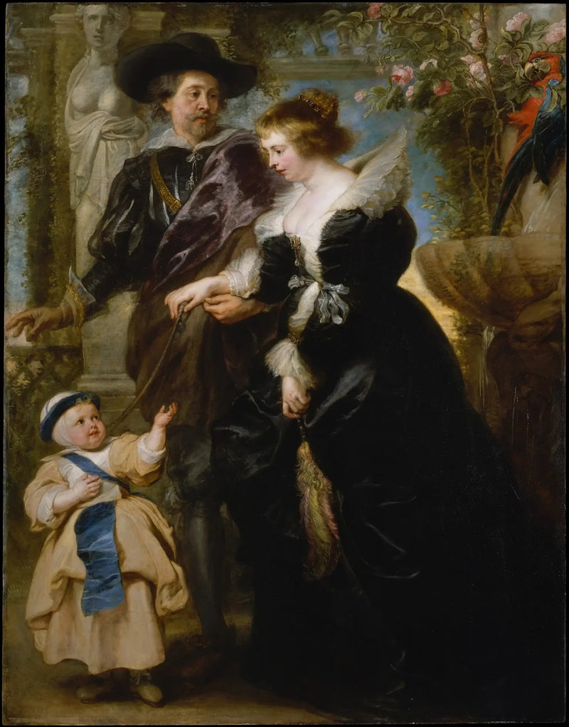 Rubens, hans kone Hélène Fourment (1614-1673) og et af deres børn - Peter Paul Rubens