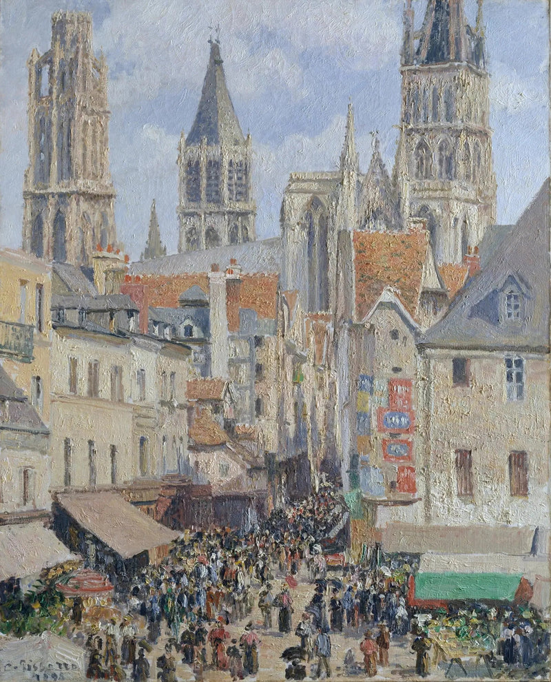 Rue de Læderbutikken, Rouen - Camille Pissarro