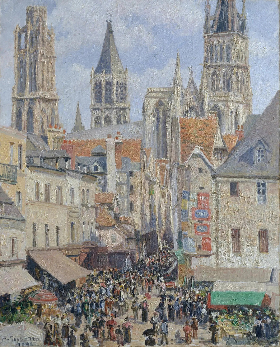 Rue de Læderbutikken, Rouen - Camille Pissarro