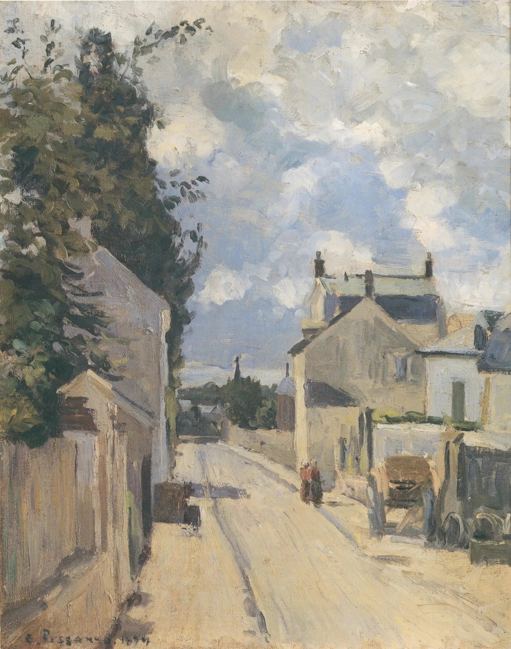 Rue de l'Hermitage Pontoise - Camille Pissarro image 1 reproduction de peinture à l’huile