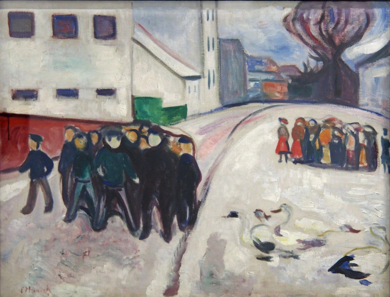 lille bygade i sneen - Edvard Munch