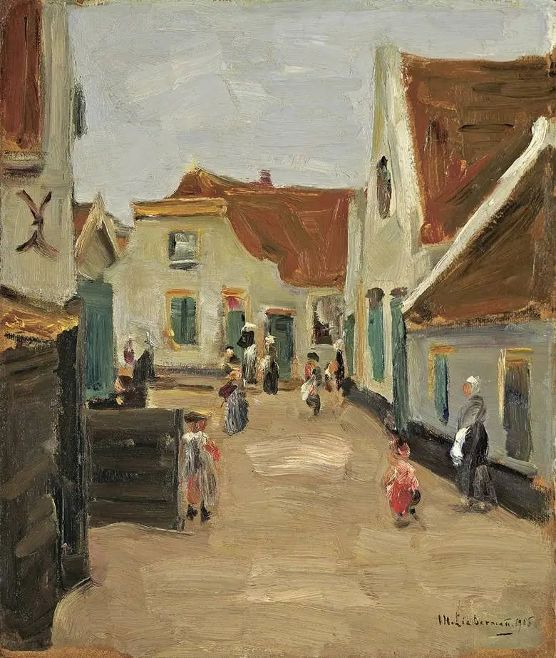 Gade i landsbyen i Noordwijk - Max Liebermann