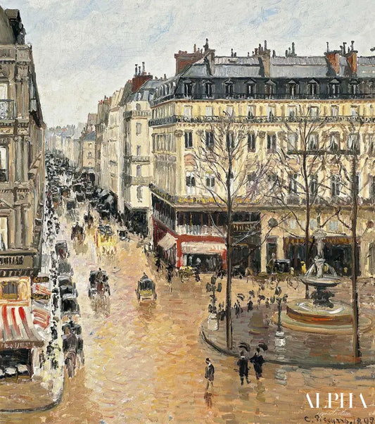 Rue Saint-Honoré, Après-midi, Effet de Pluie - Camille Pissarro - Reproductions de tableaux et peintures haut de gamme