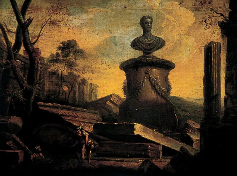 Ruiner med et bust - Giovanni Paolo Panini