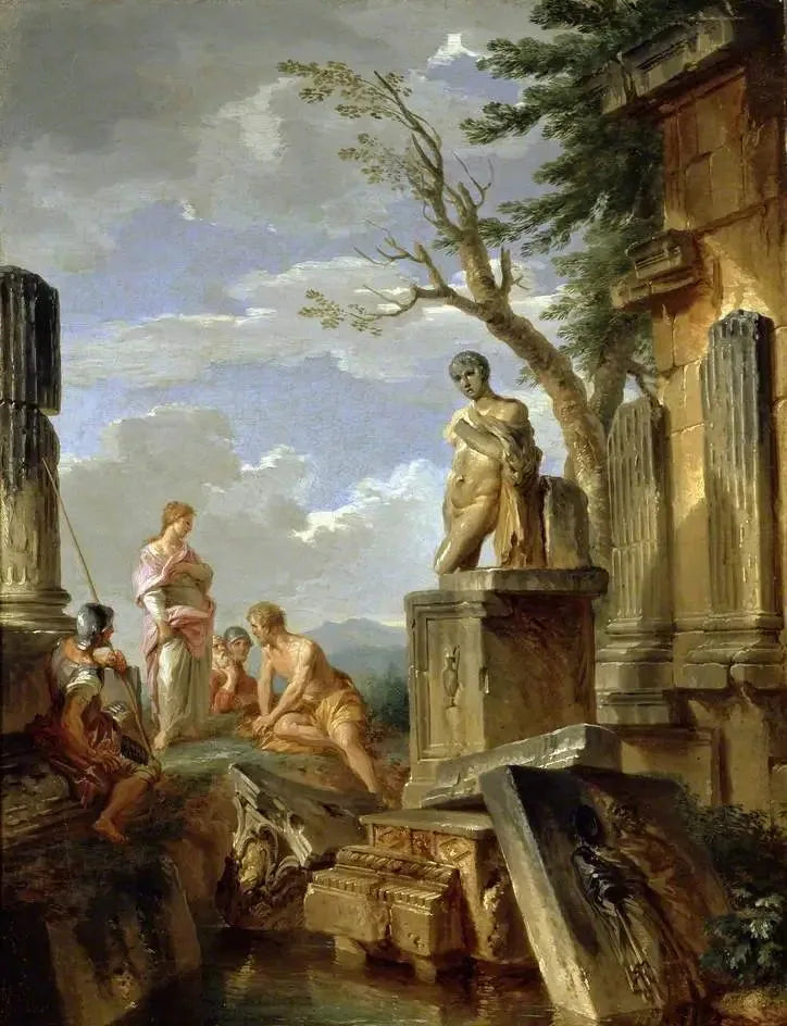 Ruiner med en sibylle og andre figurer - Giovanni Paolo Panini