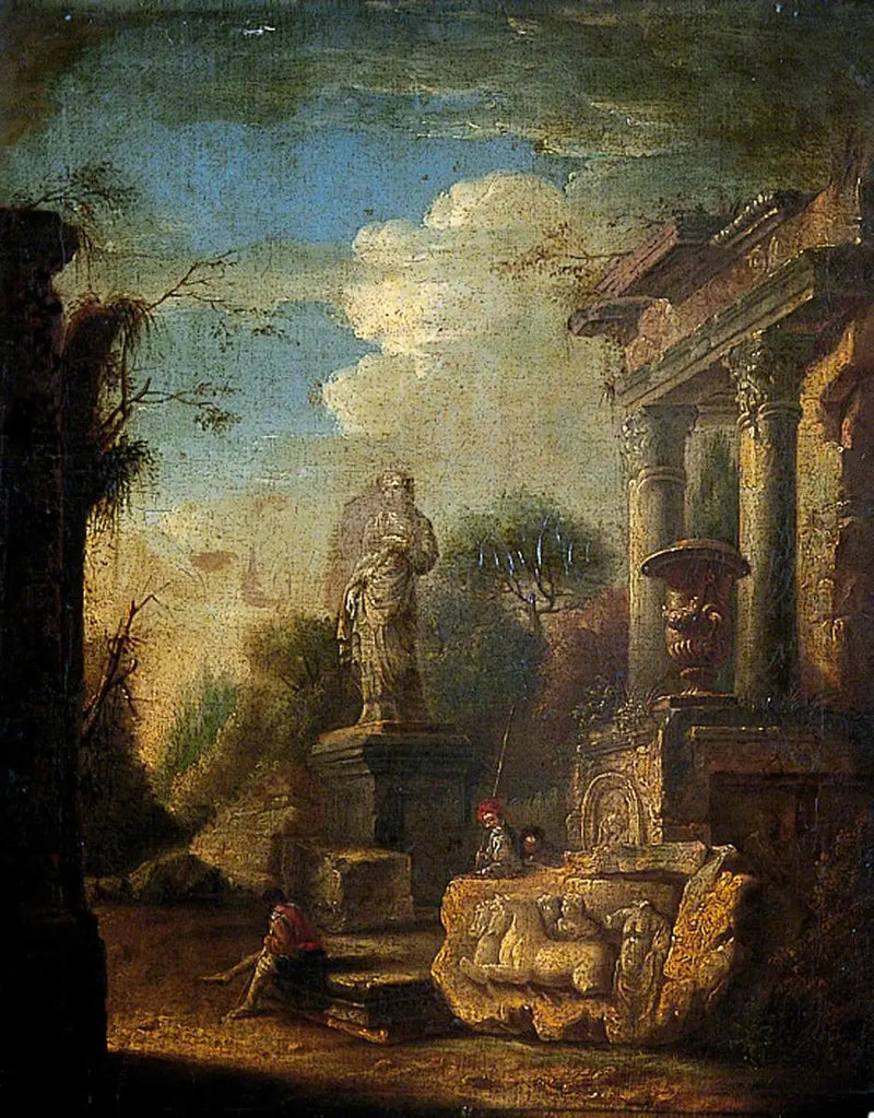 Ruiner med en statue - Giovanni Paolo Panini