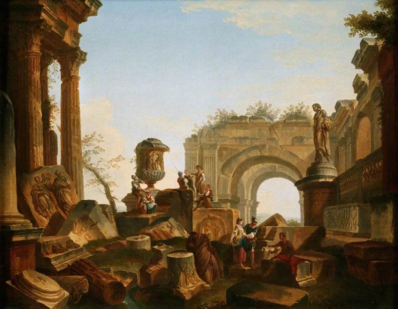 Ruines avec une urne og en bue - Giovanni Paolo Panini