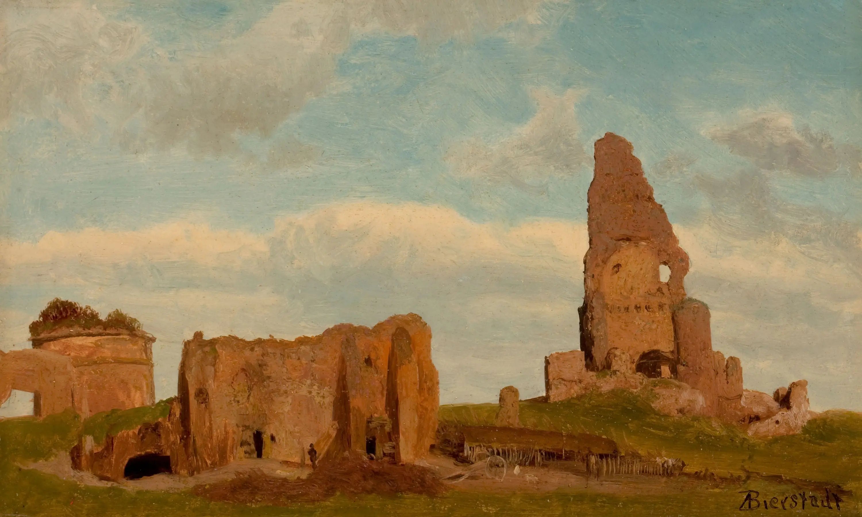 Ruines, campagne romaine - Albert Bierstadt image 1 reproduction de peinture à l’huile
