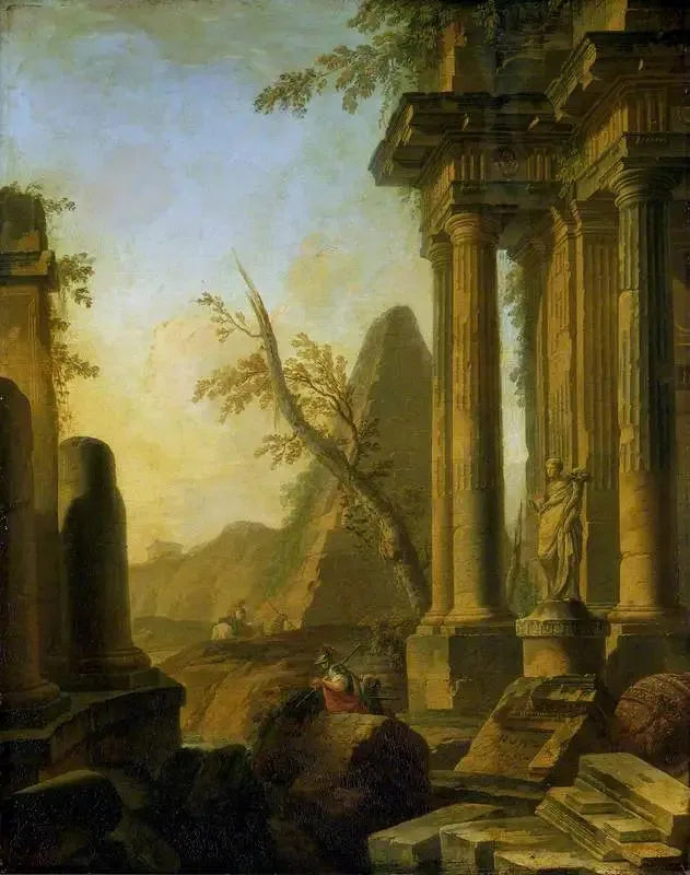 Klassiske ruiner med soldater - Giovanni Paolo Panini
