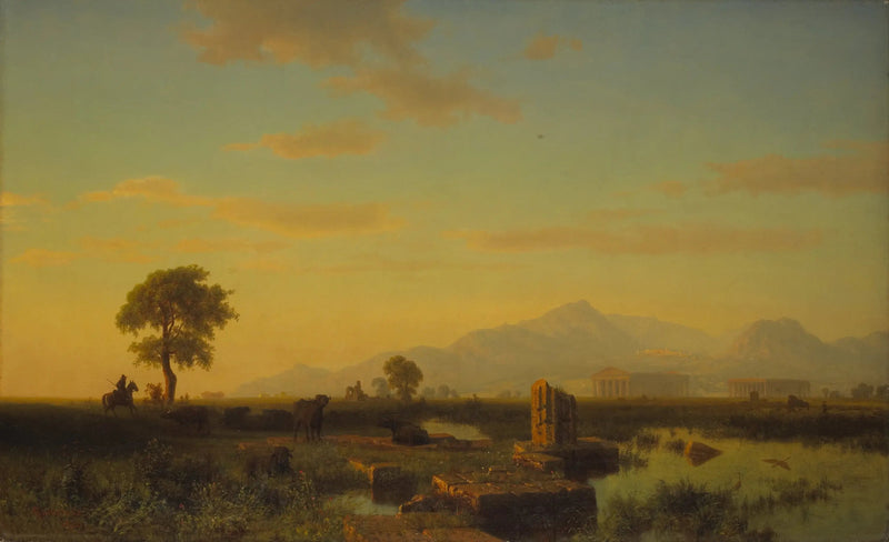 Ruiner af Paestum - Albert Bierstadt