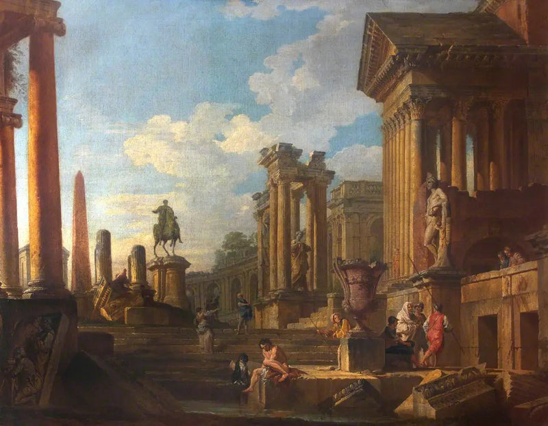 Romerske ruiner med figurer - Giovanni Paolo Panini