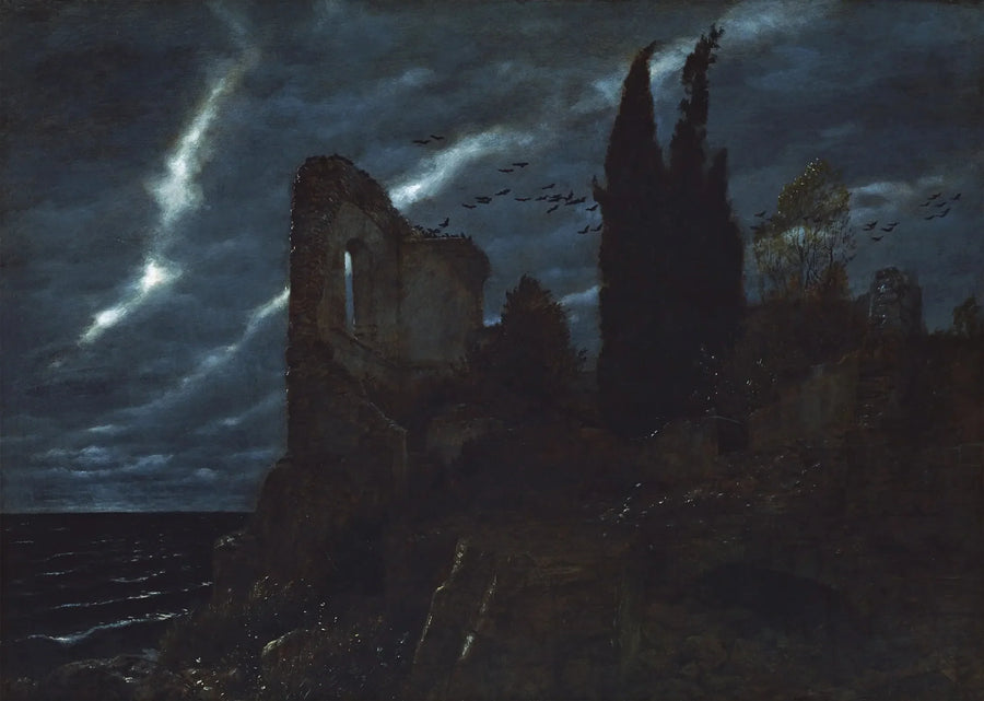 Ruiner ved kysten - Arnold Böcklin